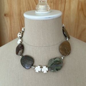 Handmade stone skull necklace